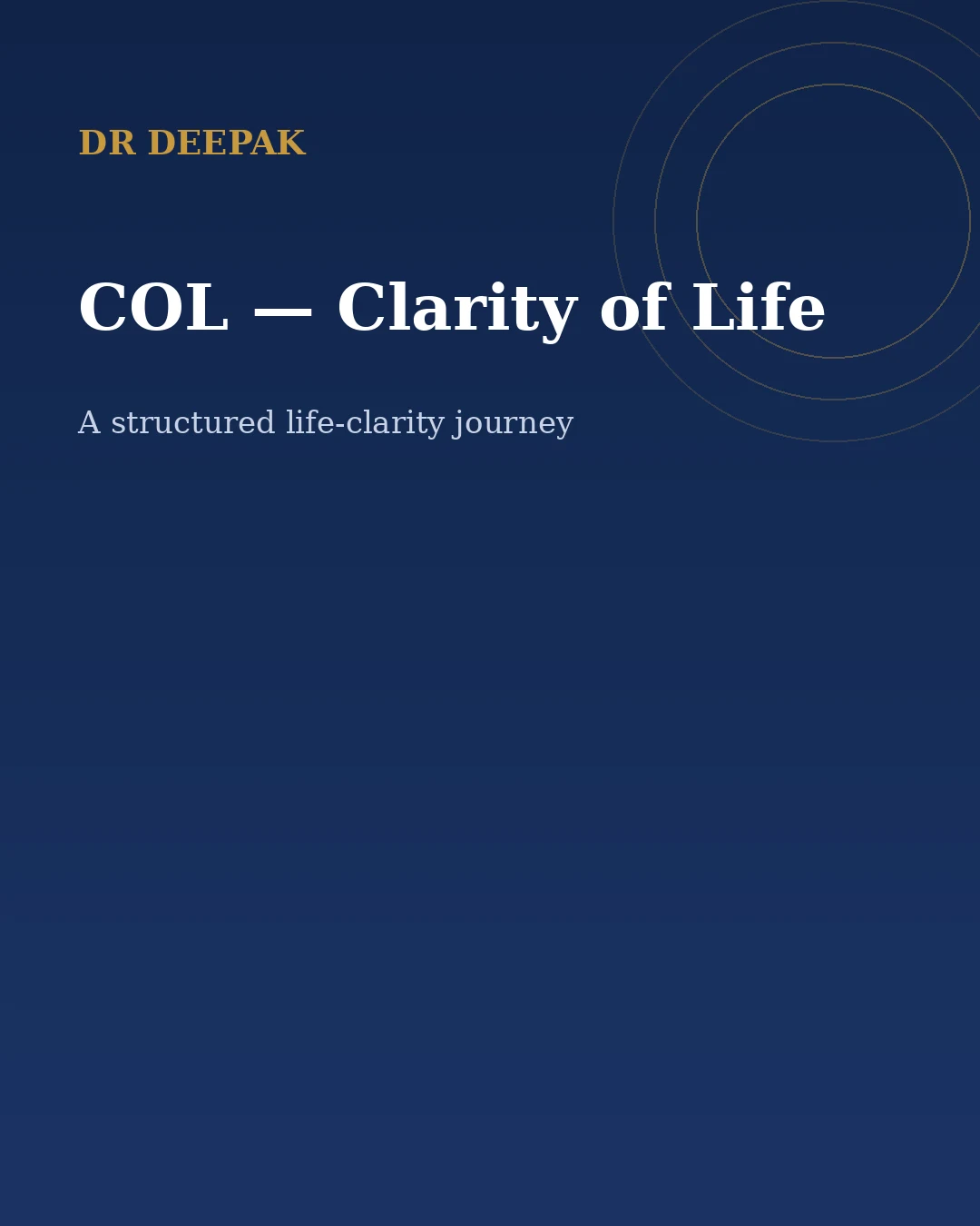 COL Clarity of Life program by Dr Deepak